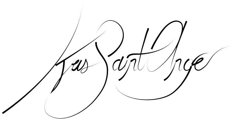 Signature élégante et fluide de Kris Saint Ange, avec des lignes fines et courbées, accentuée par des boucles décoratives.