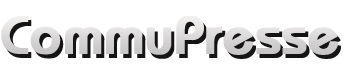 Logo de CommuPresse, représentant le nom de l'entreprise en caractères gris modernes, symbolisant les services professionnels de référencement sur internet.